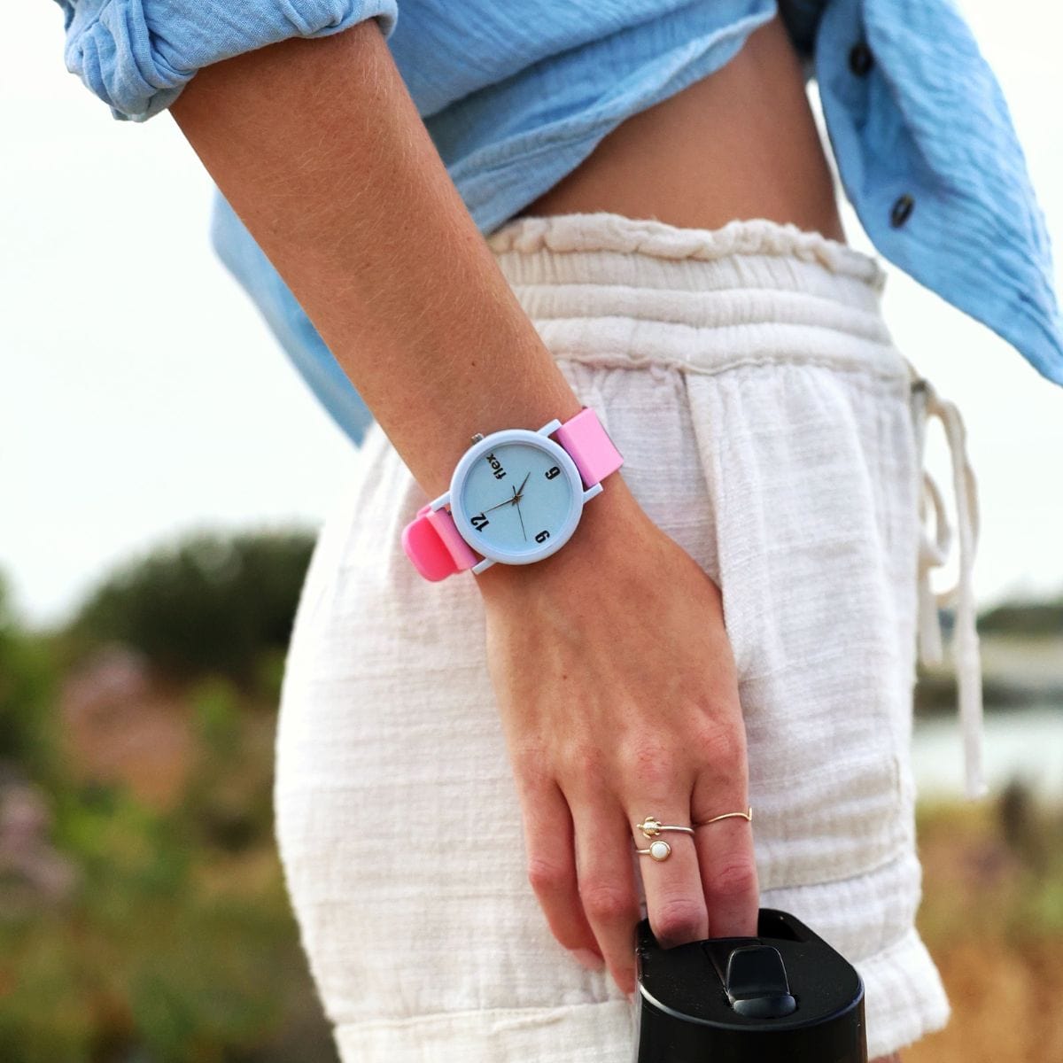 Blue & Pink Ocean Plastic Watch