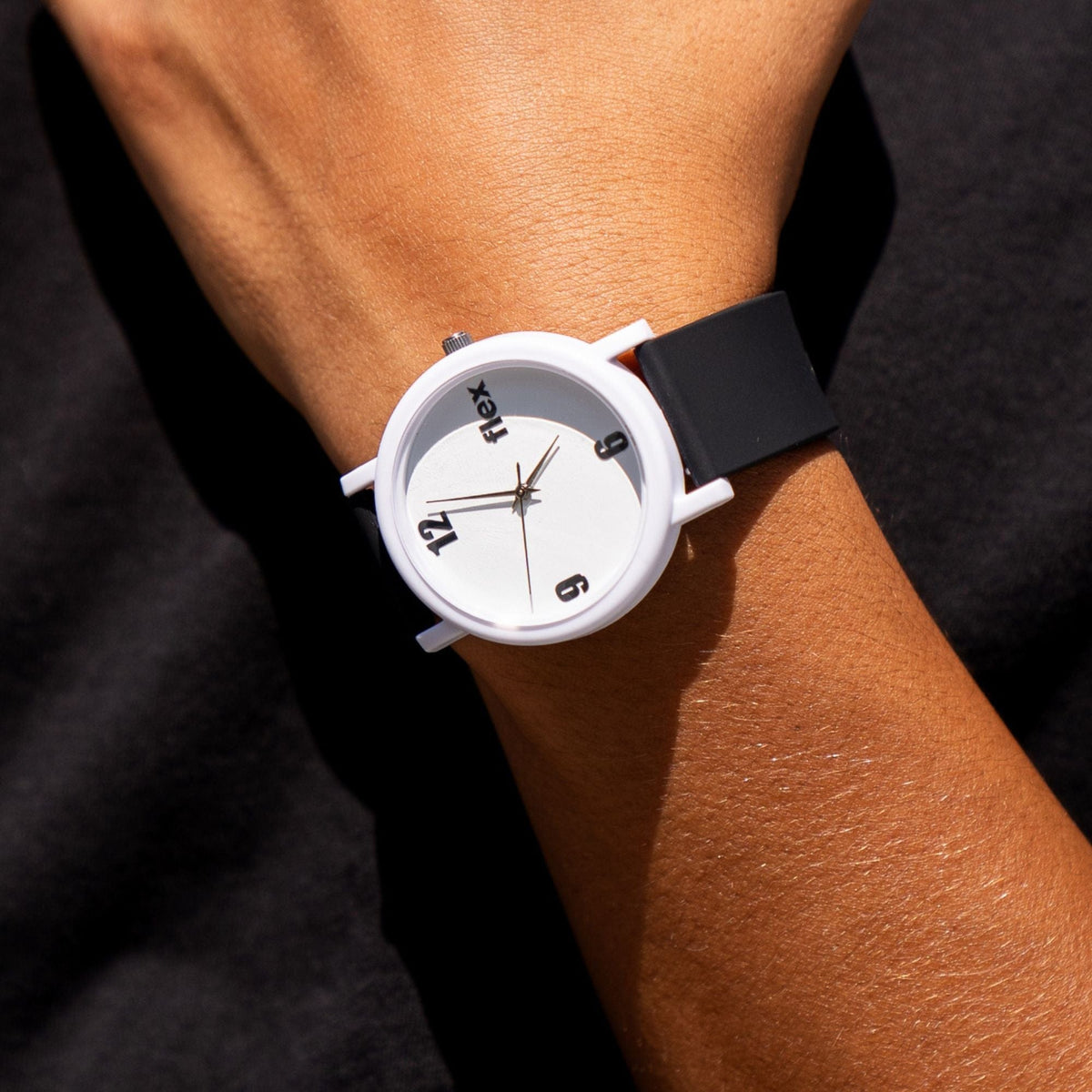 Flex Watches Ocean Plastic White &amp; Black Flex